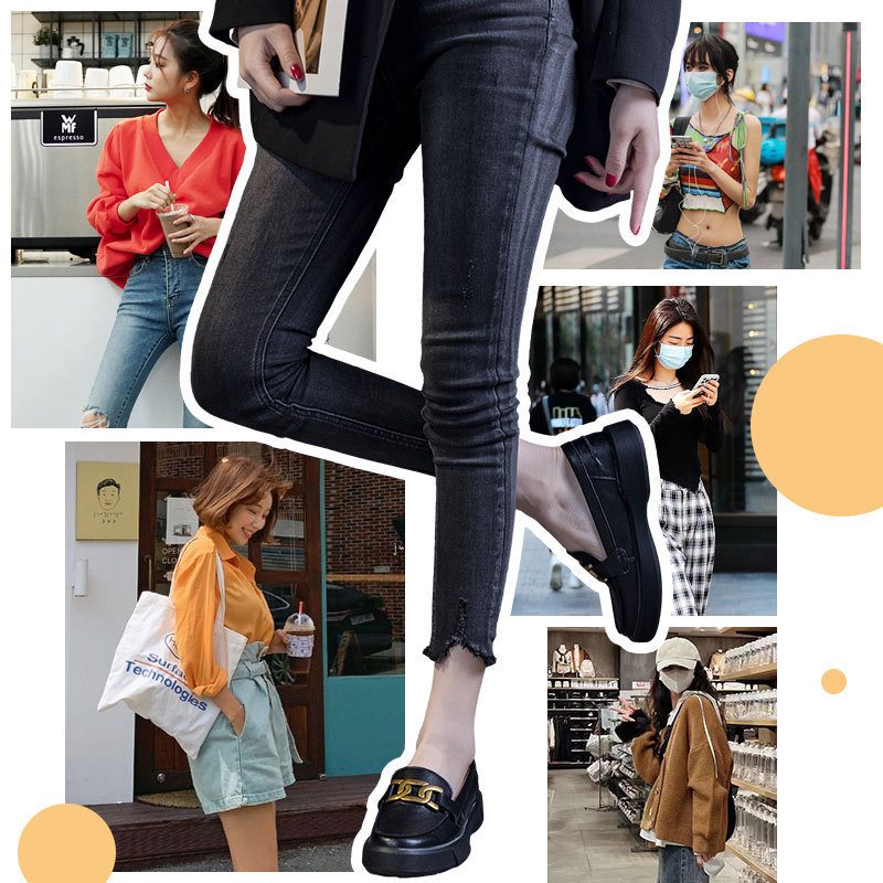 Classic Black Women Loafers Shoes Comfortable Leather Platform Shoes Slip-on Casual Shoes for Footwear Mocasines Hombre 240617