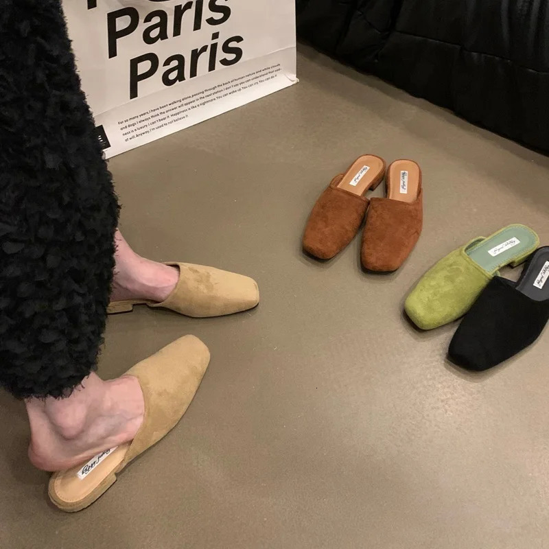 Women Close Toe Slippers Tabi Ninja Slip Flats Square Toe Mules Soft Moccasins Causal Loafers Comfortable Flat Ballet Shoe Mujer 260507