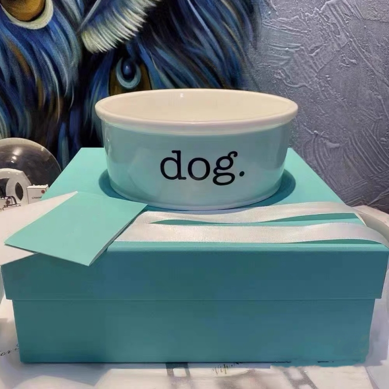 Luxury Pet Bowl Heavy Duty, Non-Slip, Round Ceramic Food/Water Bowl for Pets, Ideal for Small Cats Medium Dogs or Multiple Animals, Dishwasher Safe Do