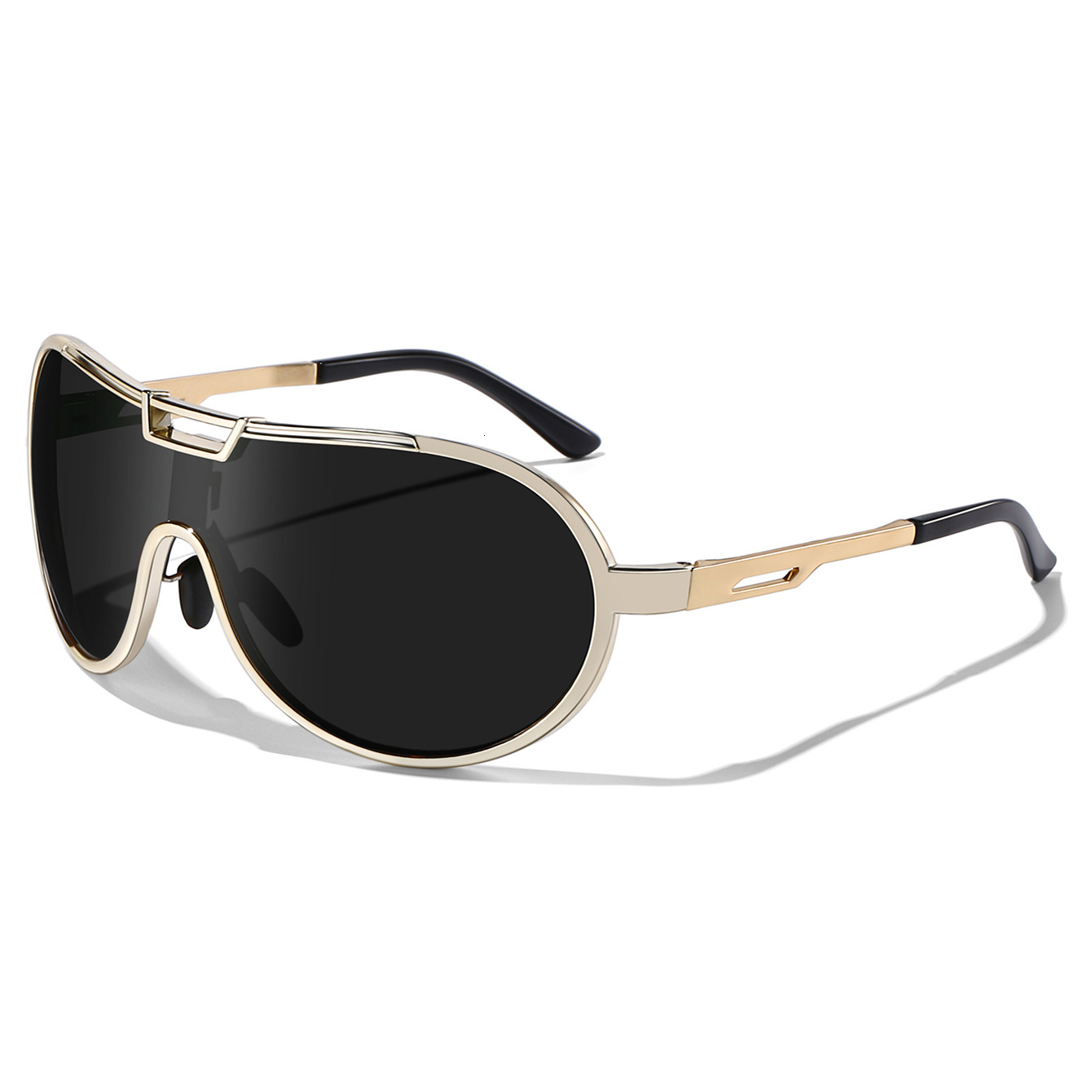 Designer Sunglasses Luxury Metal Ultra Light Frame Retro Oval Integrated Sunglasses Outdoor Sunscreen Cycling Glasses Men's And Women's Tren
