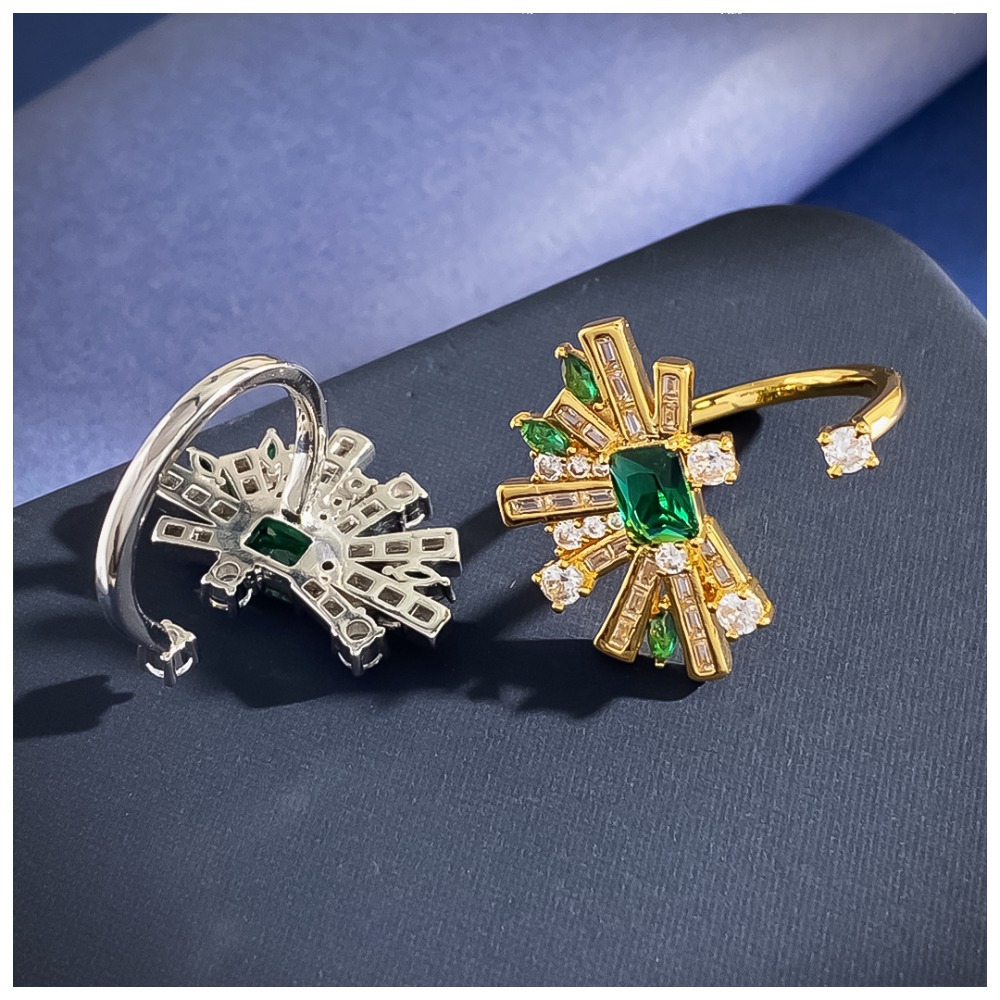 Designer Necklace Necklace for Women Geometric Fan Emerald Zircon Diamond Jewelry Set Earrings Necklace Ring Luxury Jewlery Designer Elegant