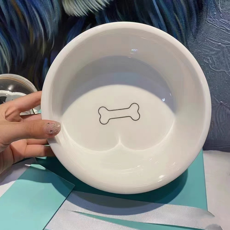 Luxury Pet Bowl Heavy Duty, Non-Slip, Round Ceramic Food/Water Bowl for Pets, Ideal for Small Cats Medium Dogs or Multiple Animals, Dishwasher Safe Do