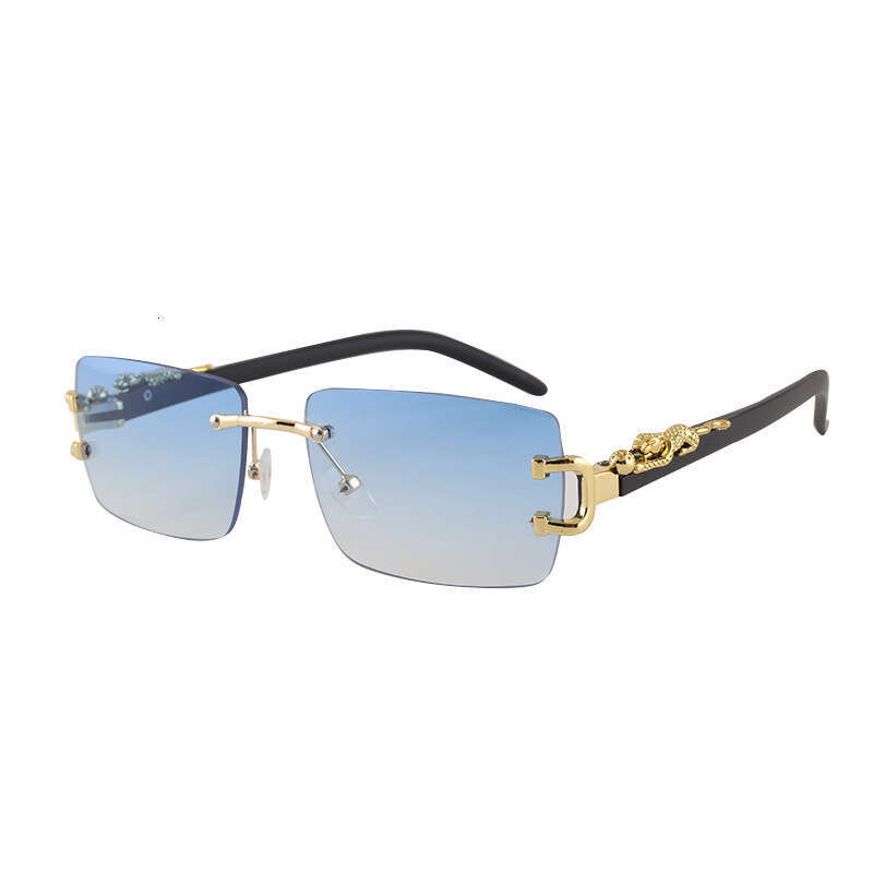 Sunglasses New Frameless With Unique Leopard-Shaped Temple Arms, Cross-Border UV Protection Sunglasses Trend