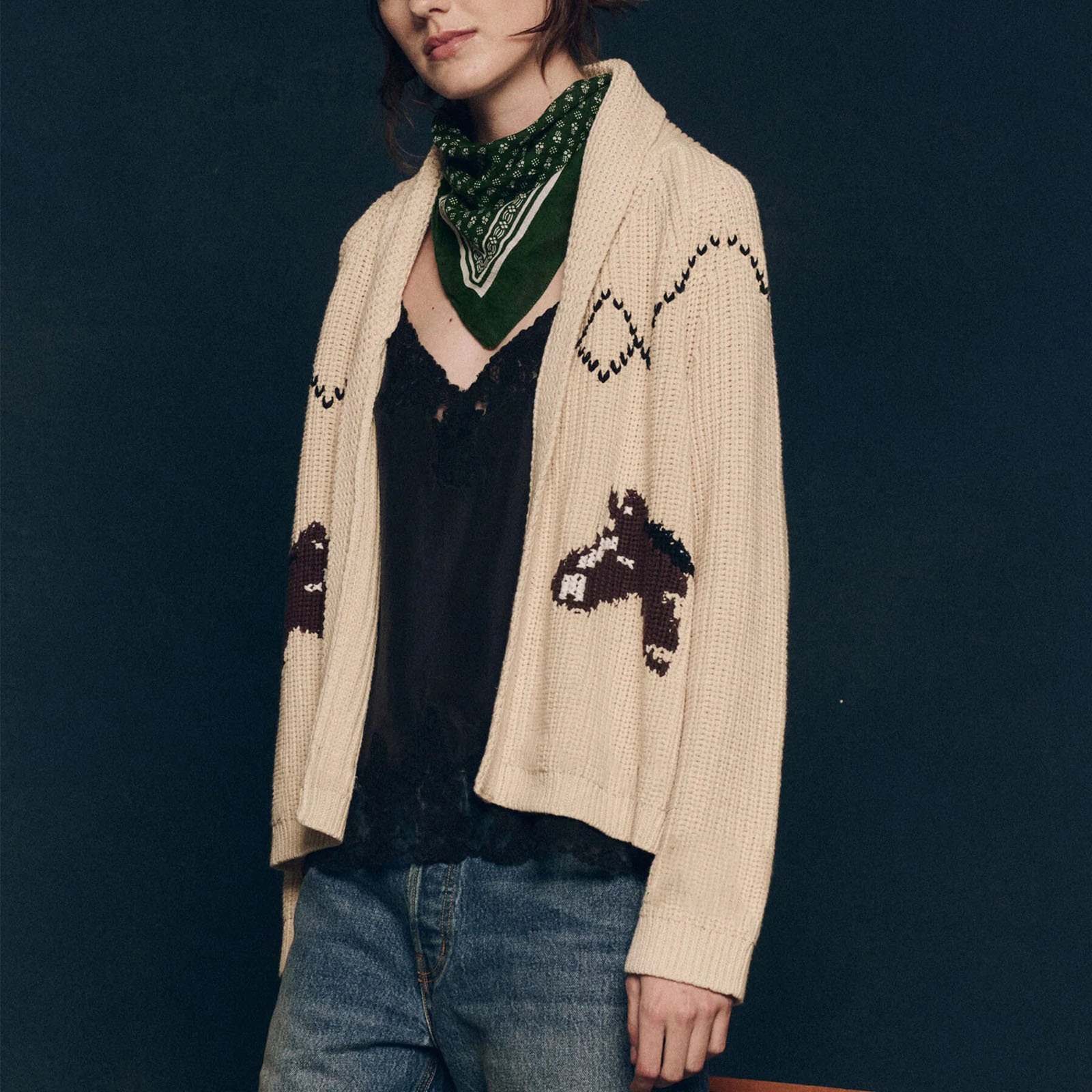 2025 Fall/Winter New Fashionable Artistic Lapel Loose Casual Knit Cardigan Sweater 260126