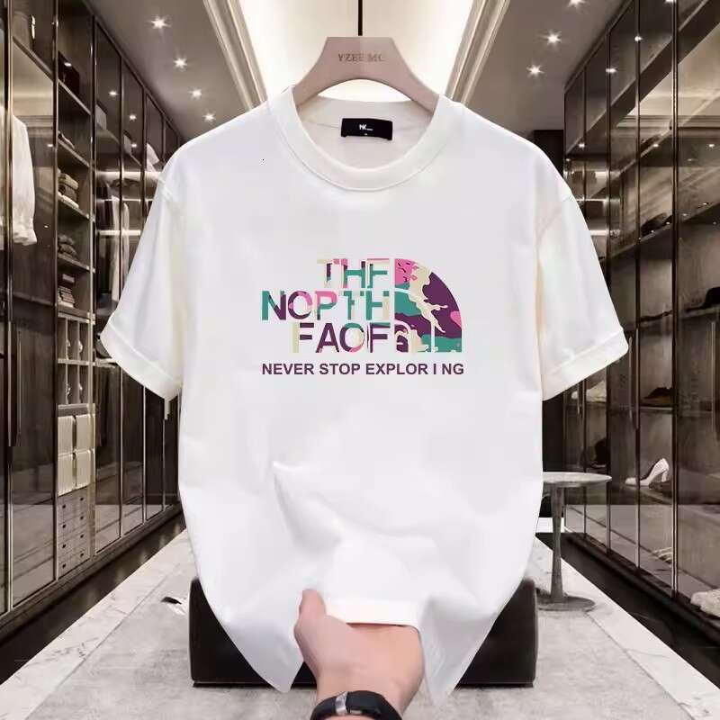 Designer 2026 Men's Clothing Pure Cotton Short-sleeve T-shirt, Versatile, Loose Fit, Minimalist Print, Creative Design, Trendy Brand Top Luxury F
