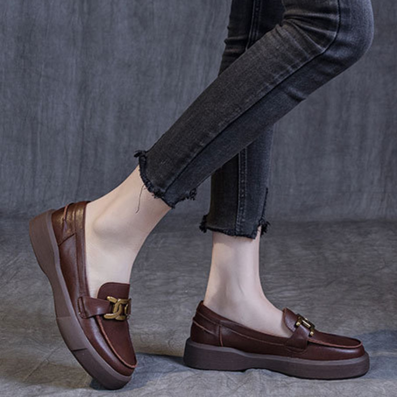 Classic Black Women Loafers Shoes Comfortable Leather Platform Shoes Slip-on Casual Shoes for Footwear Mocasines Hombre 240617