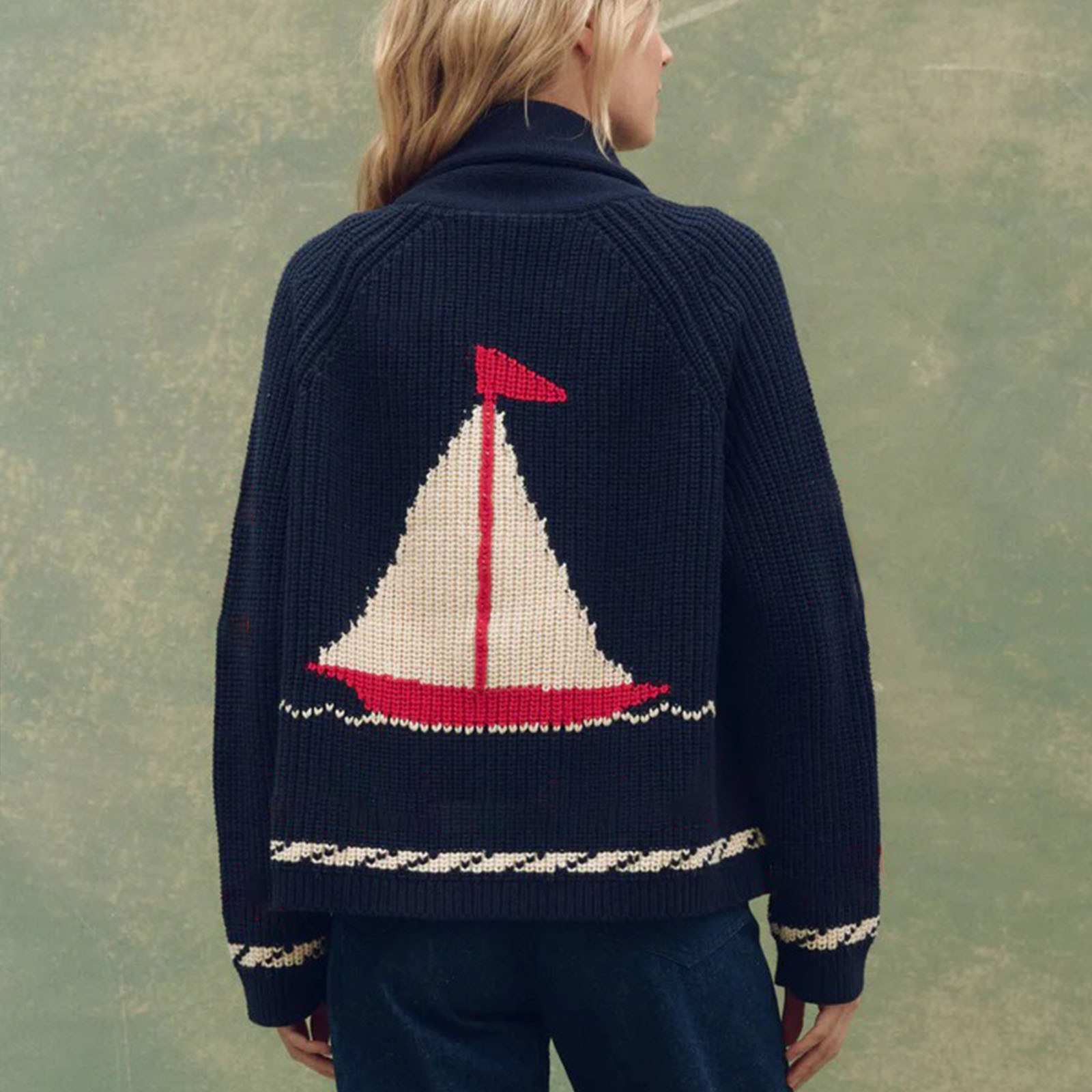 2025 Fall/Winter New Fashionable Artistic Lapel Loose Casual Knit Cardigan Sweater 260126