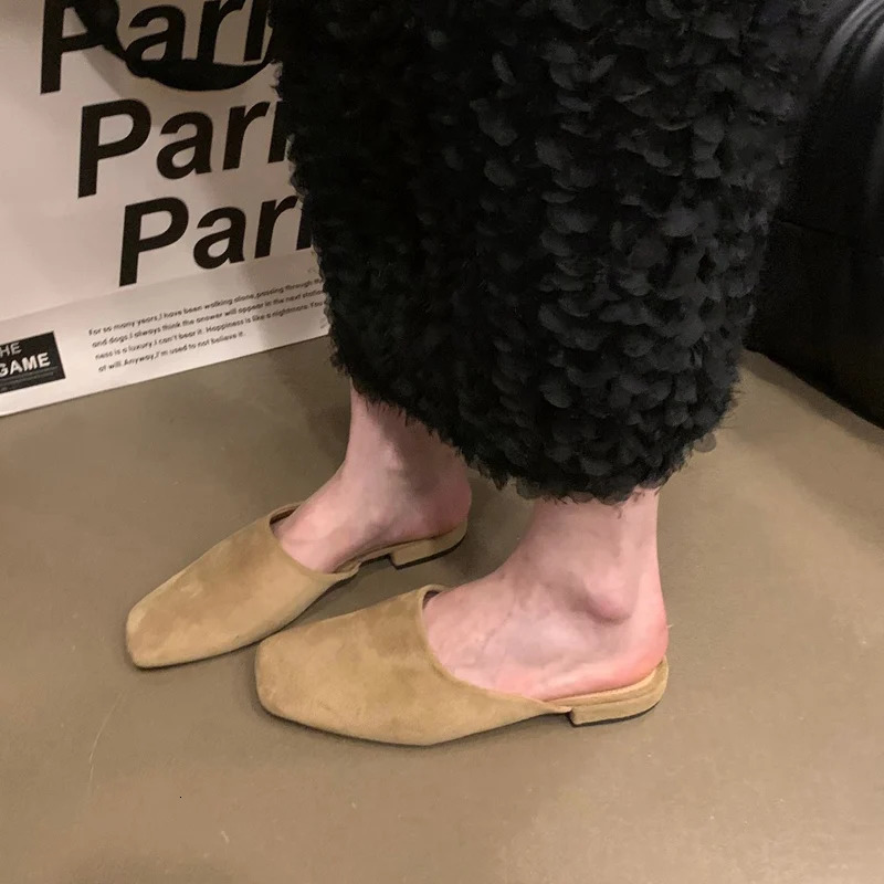 Women Close Toe Slippers Tabi Ninja Slip Flats Square Toe Mules Soft Moccasins Causal Loafers Comfortable Flat Ballet Shoe Mujer 260507