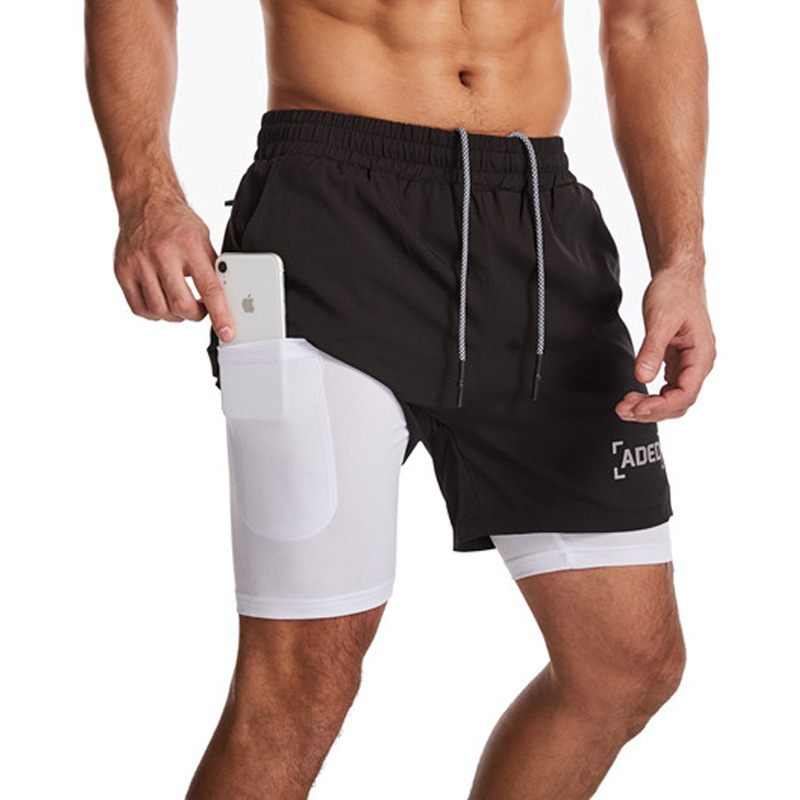 Summer woven doublelayer shorts multicolor stylish and unique trendy sports mens running training breathable 260104