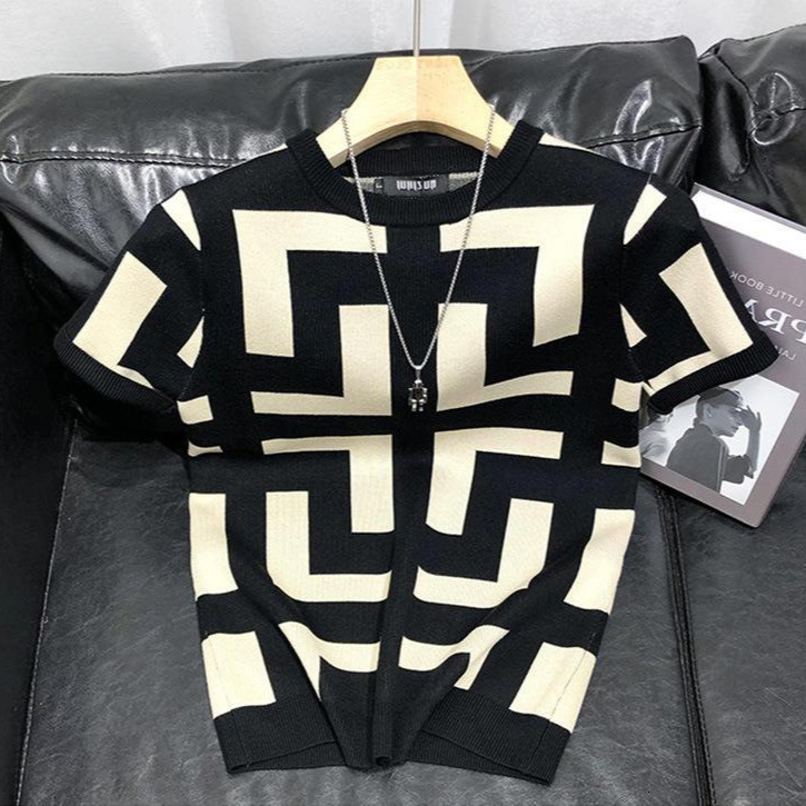 Men's T-Shirts Men's Tees Polos Faionable Retro Dyeing Round Pure Cotton Print T-irt Youth Casual Summer Top Trendy Home Casual Men's C