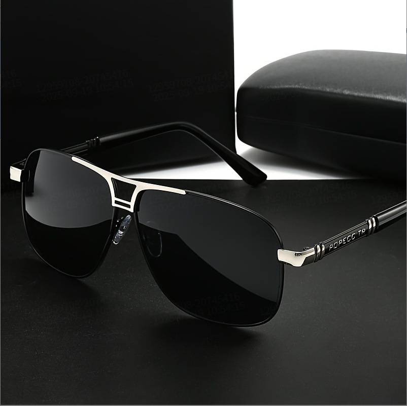 Designer Sunglasses Luxury Clear Day Night Dual Use UV Resistant Eyes 2026 New High End Metal V-frame Men's Outdoor Cycling Sunscreen Anti Glare 