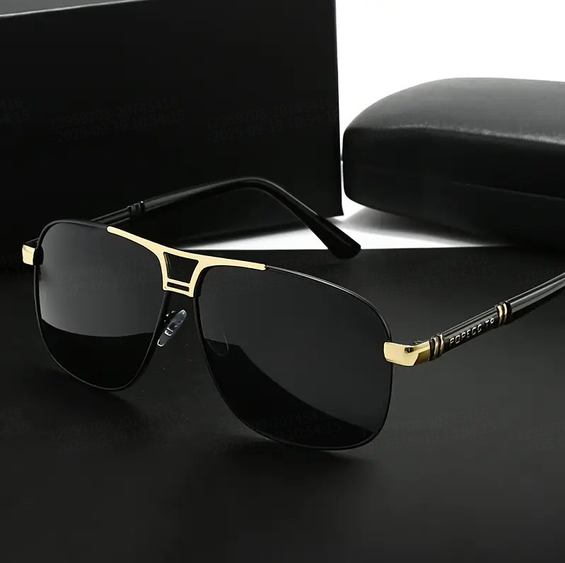 Designer Sunglasses Luxury Clear Day Night Dual Use UV Resistant Eyes 2026 New High End Metal V-frame Men's Outdoor Cycling Sunscreen Anti Glare 