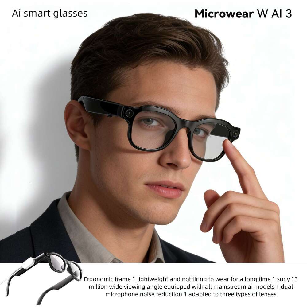 Famous Brand Million Pixels Pairs Of Lenses Wireless Charging AI Smart Glasses For Photo And Video Recording Bluetooth Calling Large Model CKS