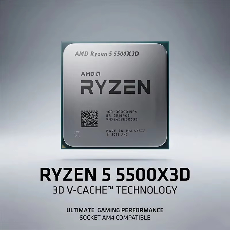AMD Ryzen 5 5500X3D 6-Core, 12-Thread Desktop Processor - 3D V-Cache Tech, Up to 4.2 GHz, Socket AM4 - High-Performance Gaming