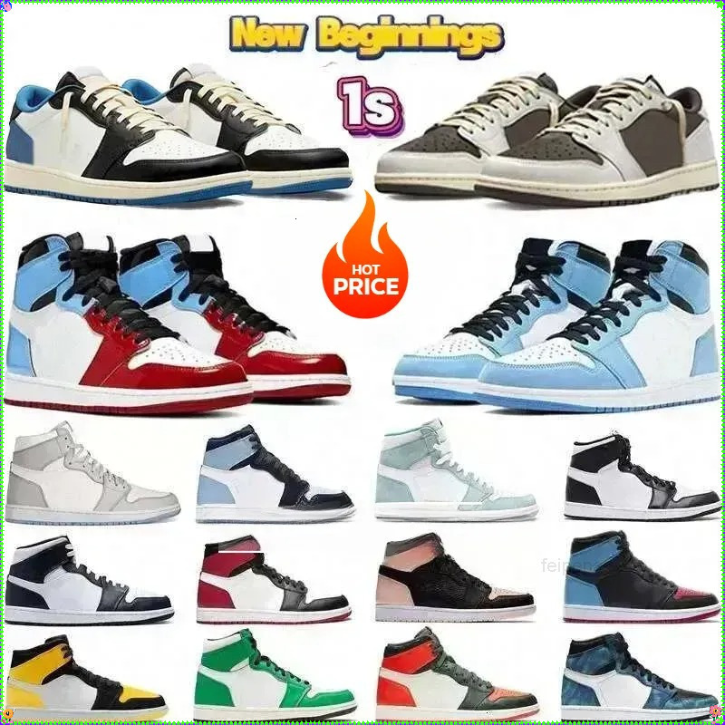 New 2026 Designer Shoes Flat Sneakers Cool Grey Cherry Olive Pink Blue Pine Green Sail Bred White Black Men Women Trainers Fashion Classic Runners J1 