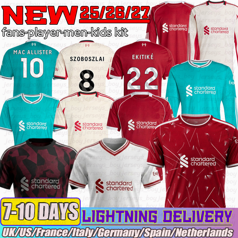 liverpool jerseys 26 27 WIRTZ Kerkez ISAK #9 Bradley MAC ALLISTER soccer jersey Salah SZOBOSZLAI GAKPO DARWIN FRIMPONG football Mens Kids Kits