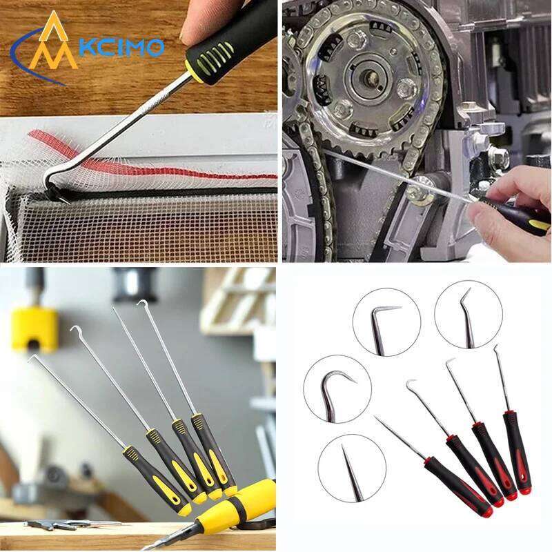4Pcs Premium Car Oil Seal Screwdriver Set, O-Ring Gasket Puller Remover, Chrome Vanadium Steel Hook Pick Repair Tools