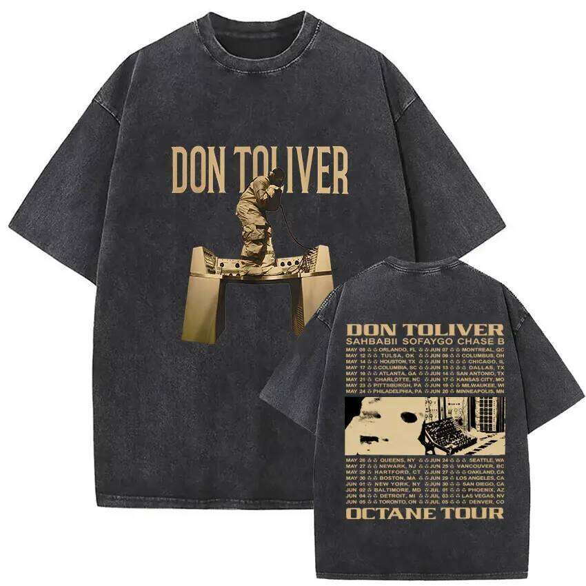 Rapper Don Toliver Octane Tour Album 2026 Vintage Washed Graphics T Shirts Men's Hip Hop Gothic Short Sleeve T-shirts Streetwear 26L 26L0507