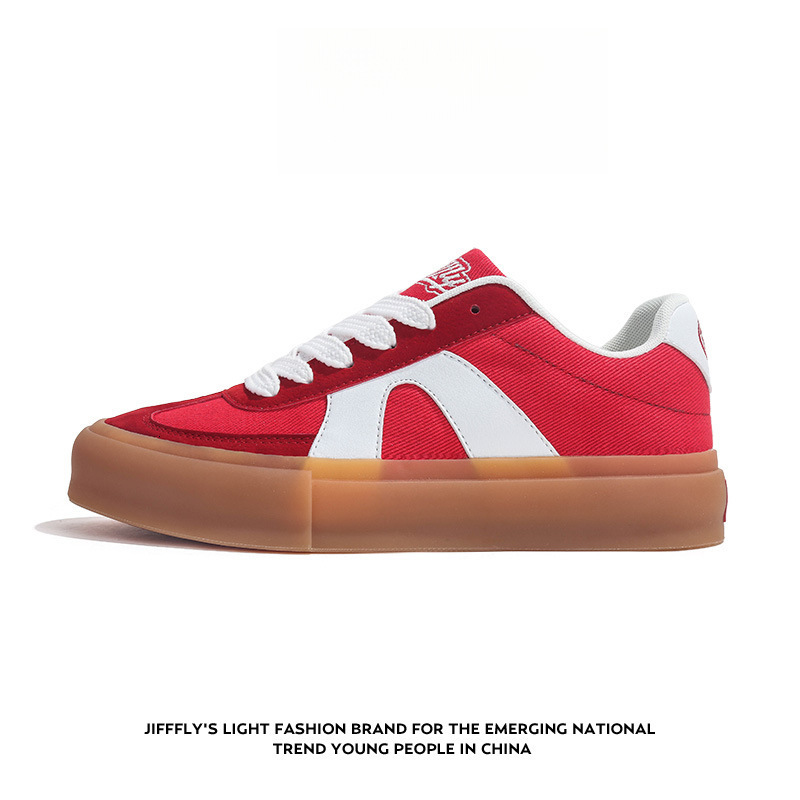Designer Running shoes Women Retro Street Style Red White Canvas Skate Shoes daily outfit