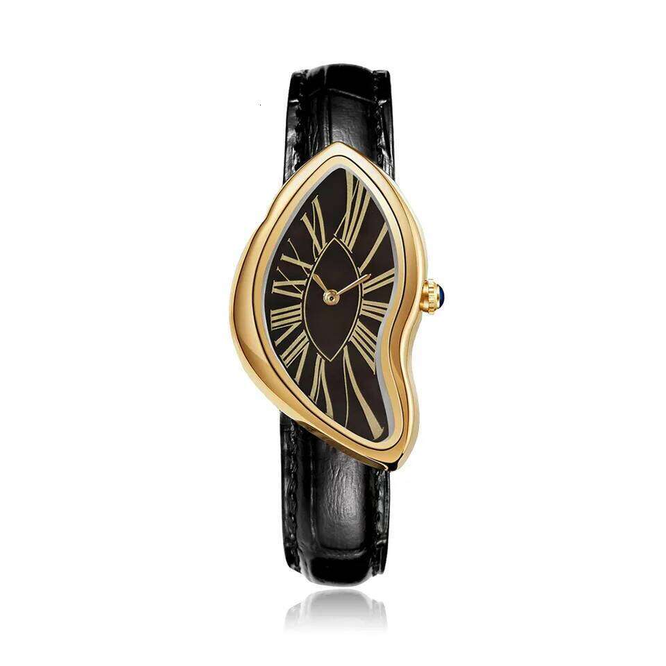 New Alien Crash Melt Twist Y2K Watches for Men and Women Fashion Leather Strap Waterproof Quartz Wristwatches Gift Drop Shipping 26H0507