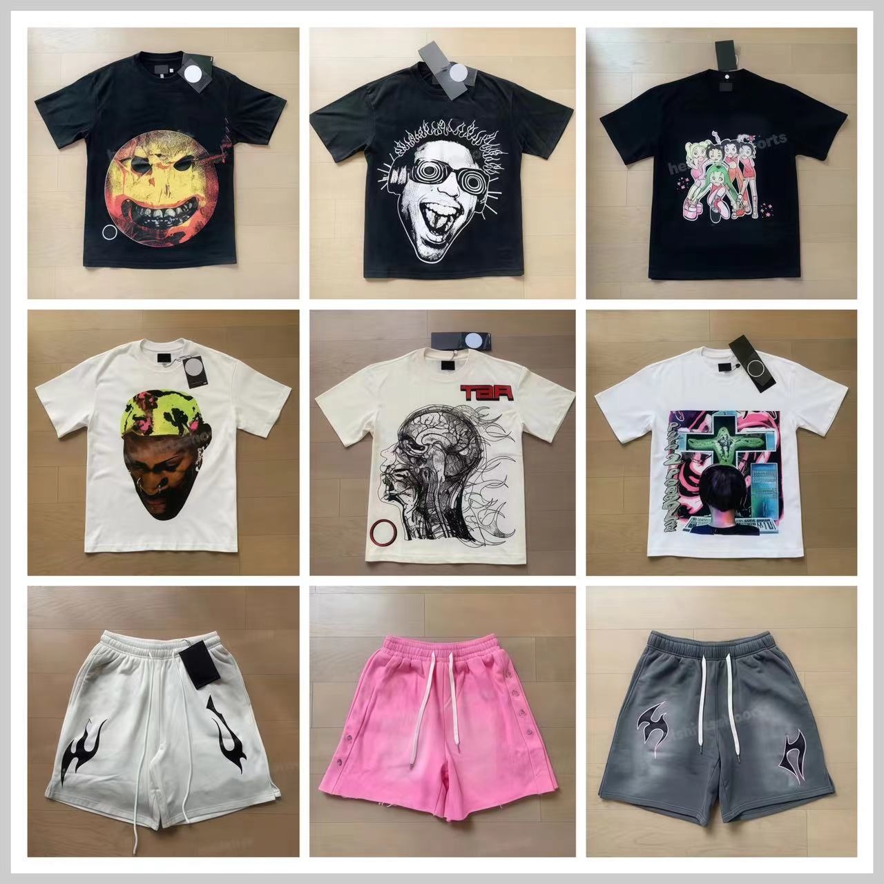 helshirts Designer Shirt Shorts Men tops shirts Tracksuit hoodie Set Designer Sweartshirt High Quality Cotton Letters Printed T Shirt Shorts tees Tshirt Shorts US