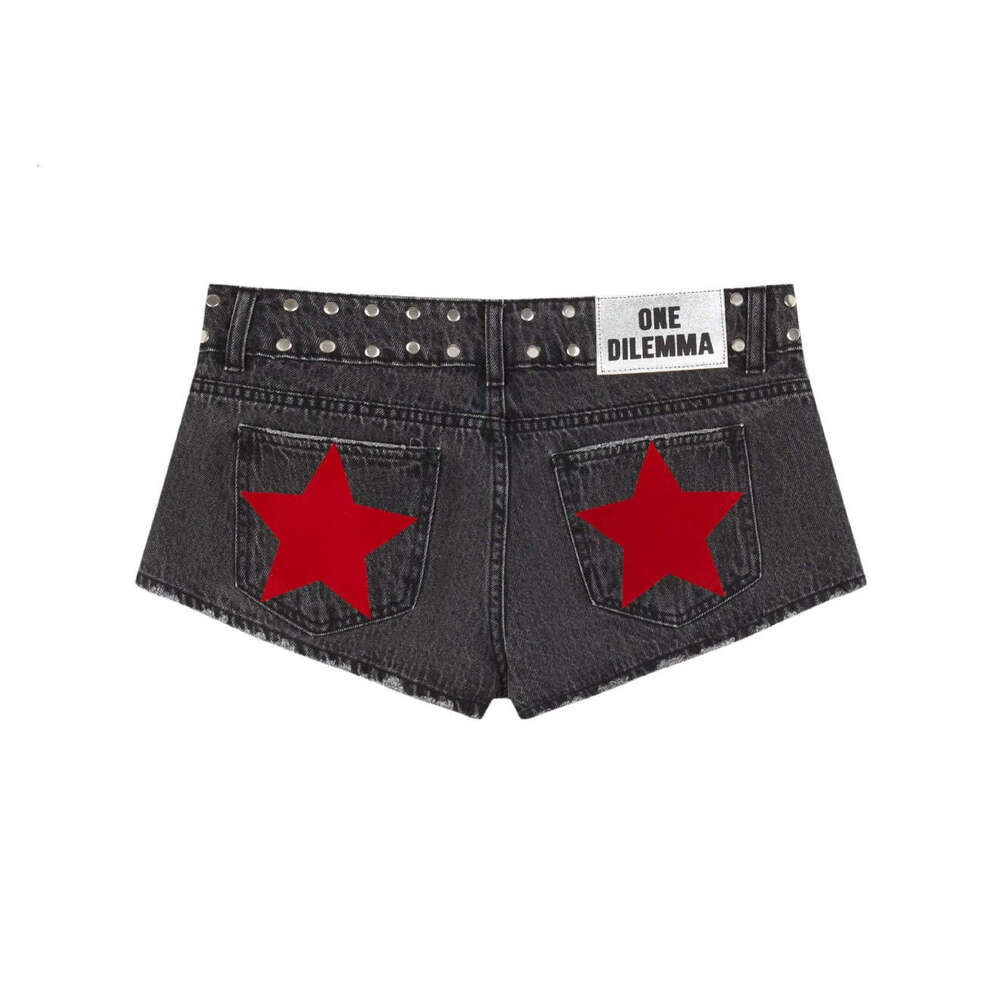Designer 2026 One Dilemma European And American Star Sequin Low-waist Shorts Denim Hot Pants Women's Luxury Clothing Free Shipping