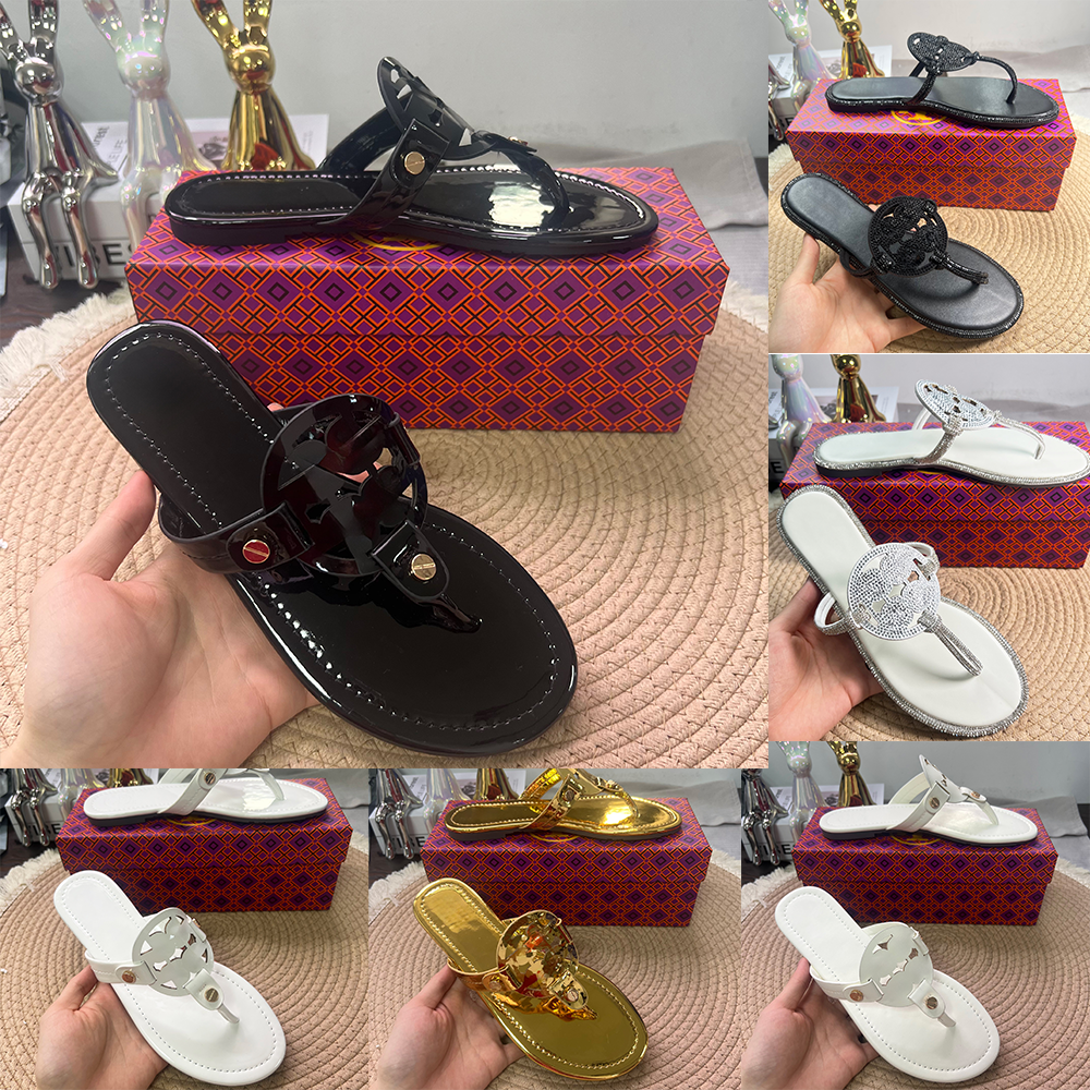Designer Sandals Mens Slippers Summer Slides Flip Flops Luxury Flat Thick Bottom Embroidered Printed Metal Velcro sliders Women Dress Shoesryburchysandals 789
