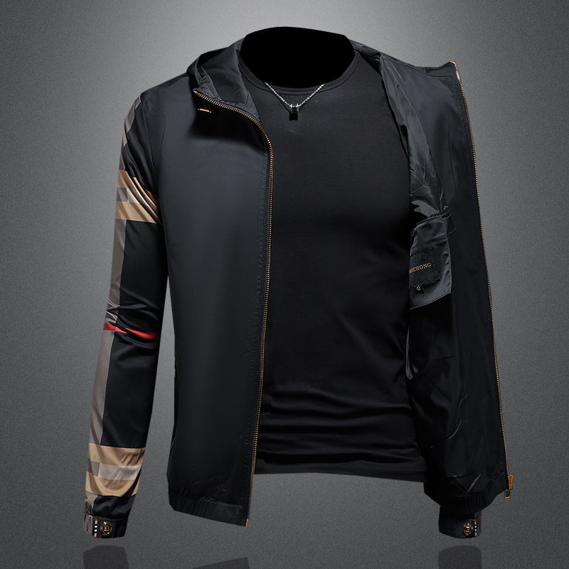 European fashion jacket, hooded coat, 2026 autumn and winter new style, famous brand men's clothing, direct sales from manufacturer, popular item