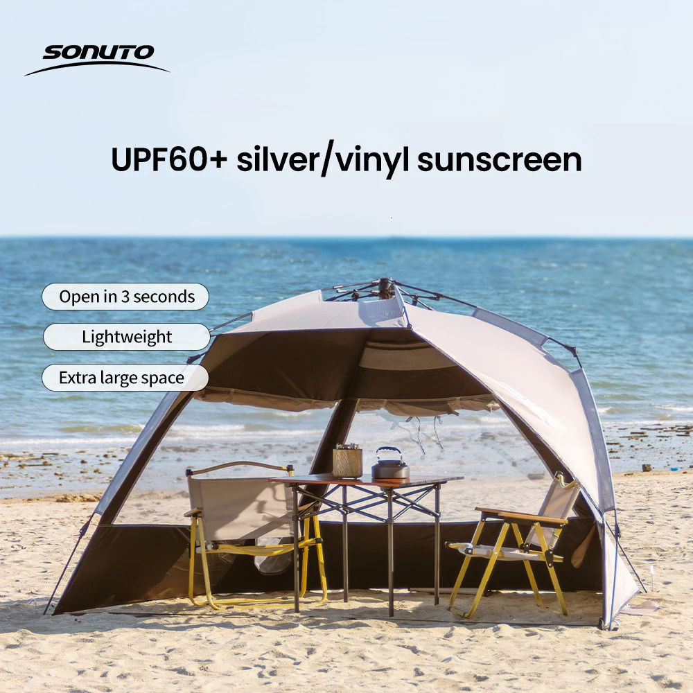 Sonuto Outdoor 34P OneTouch Camping Tent Quick Automatic Opening Beach Fishing Family Travel Picnic Park AntiUV Shade 260506banjia