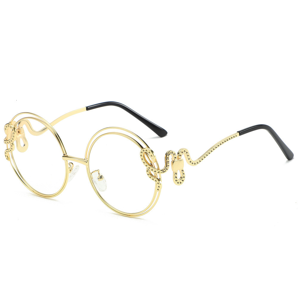 2026 New Designer Luxury Sunglasses High End Gold Round Frame Women's Outdoor Cycling Mountaineering Personalized Street Style Sunscreen And Wind