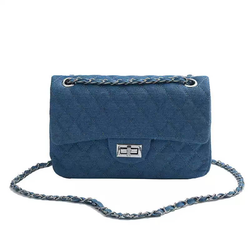 designer luxury Denim quilted women's available in large and small sizes chain crossbody and shoulder 2026 new light luxury versatile small squar - view 6