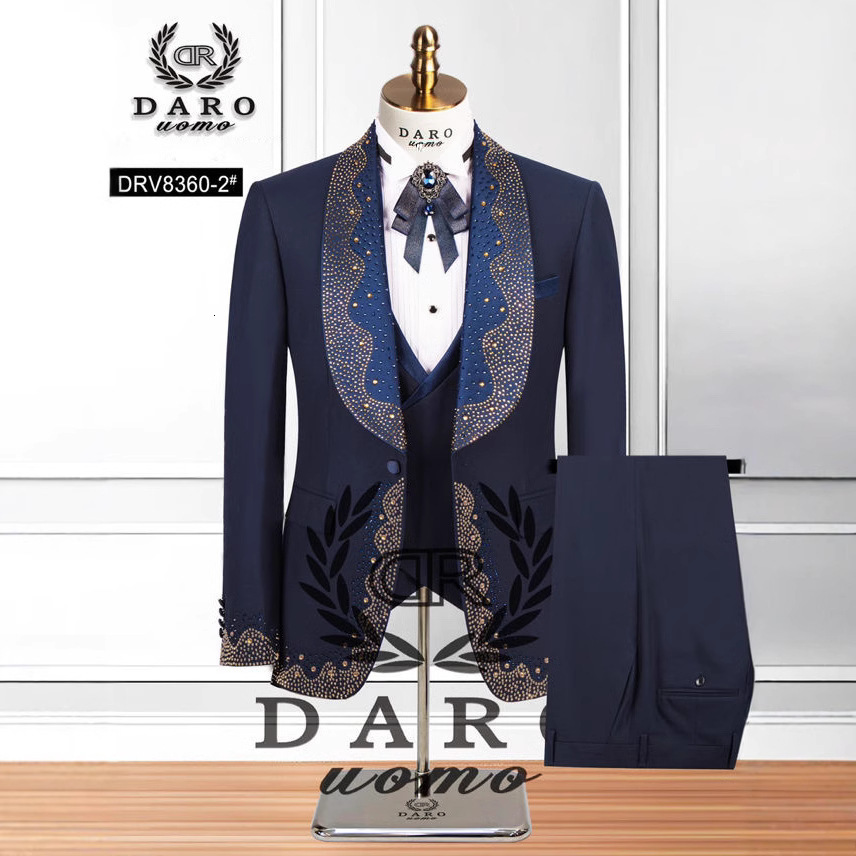 Black Pattern Mens Suit 2-piece Wedding Groom Tuxedo Premium Tailor-made Suit for Male XS-5XL Blazer Pants 251105