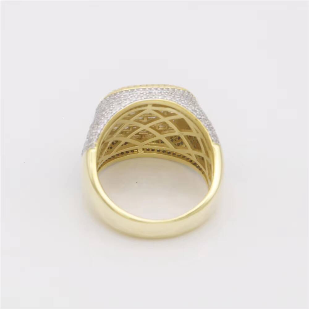 Custom Bulk Wholesale Jewelry 925 Sterling Silver VVS Baguette Moissanite Diamond Iced Out Hip Championship Ring for Man - view 5