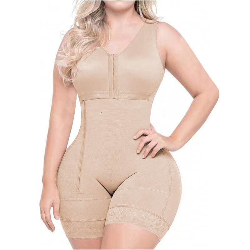 Colombian Shapewear Reducing and Shapers Abdominal Control Sleeveless knee Length Shorts Girdles for Women Slimming Butt Lifter 250809