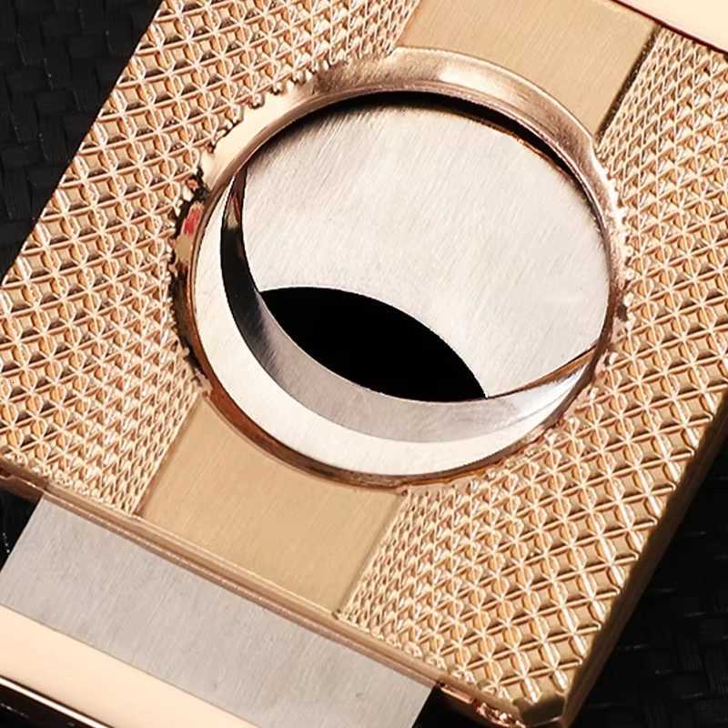 Stainless Steel Gold Cigar Cutter Sharp Portable Scissors Blade Cigar Guillotine Pocket Cutting Knife Cigar Accessory Man GiftT260508