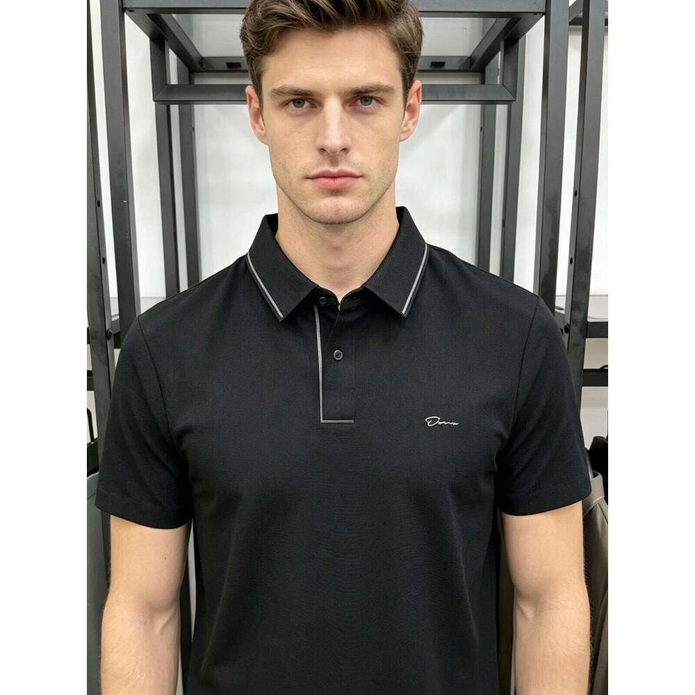 Luxury Brand Designer Clothes High-Quality Non-Iron Printed Men's Polo Shirt Short Sleeve Top Casual Business Middle-Aged Youth Dad's Clothi