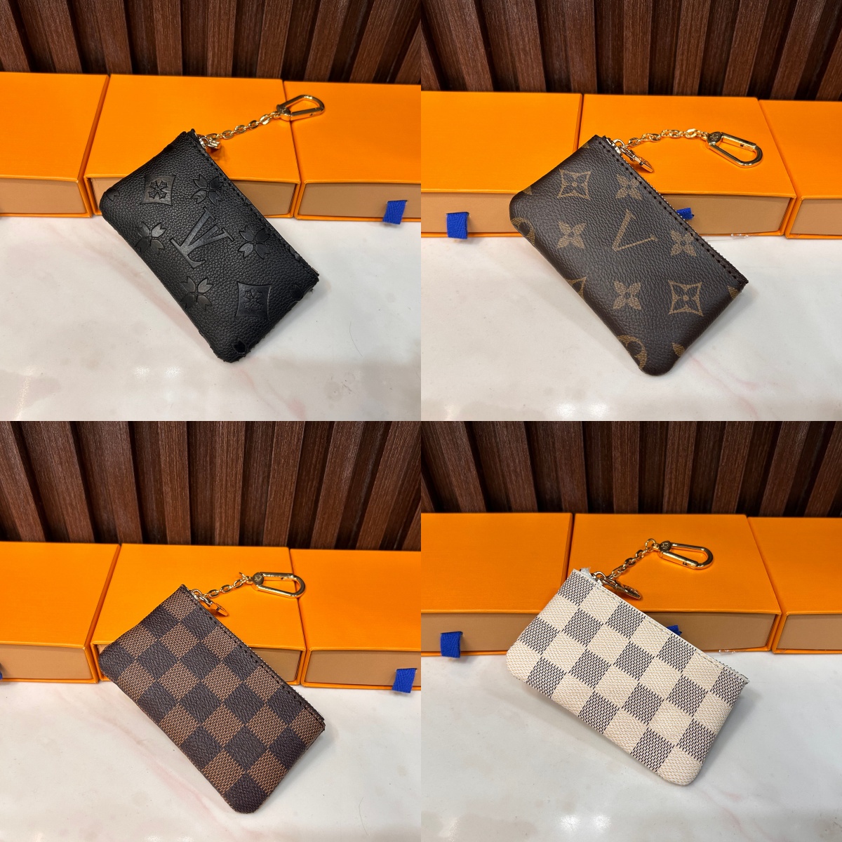 Designers luxurys Purses KEY POUCH POCHETTE CLES Women Mens Key Ring Credit Card Holder Coin Purses Mini Wallet Bag with box and dustbag M62650 M80879