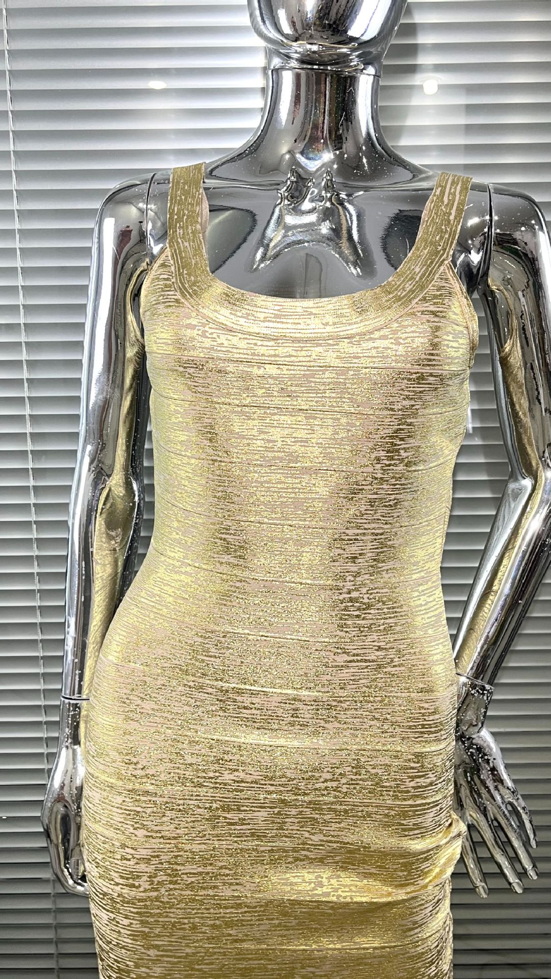 Casual Dresses Women Sleeveless Bodycon Bandage Dress Celebrity Elegant Gold Cocktail Evening Party Luxury Birthday Vestidos