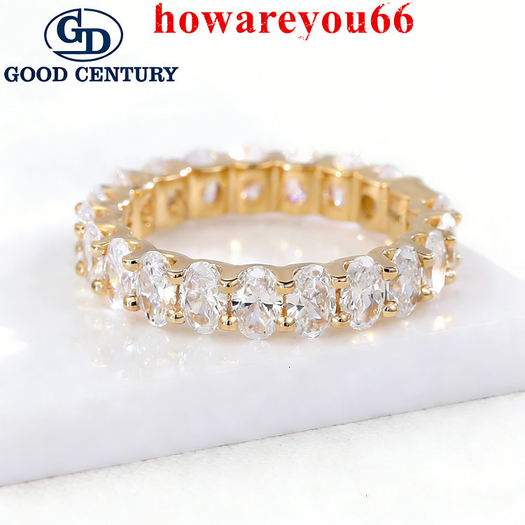 Good Century Infinity Thin Band Oval Cut Lab Grown Diamond Bridal Fashion Ring for Men or Women 18K Gold Wedding Fine Jewelry