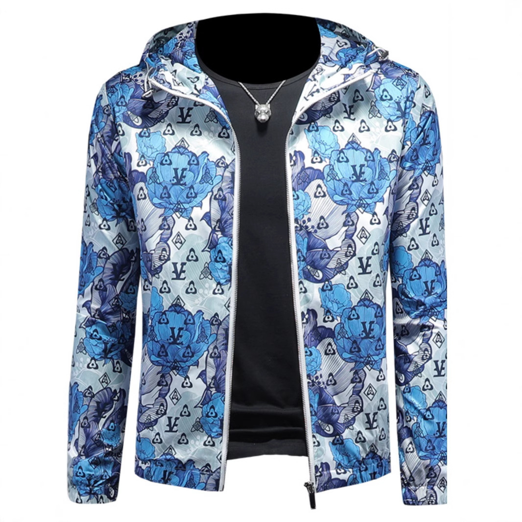 European Fashion Casual Hooded Jacket 2026 Spring New Large Size Designer Men's Clothing