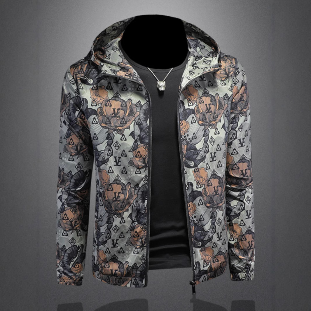 European Fashion Casual Hooded Jacket 2026 Spring New Large Size Designer Men's Clothing