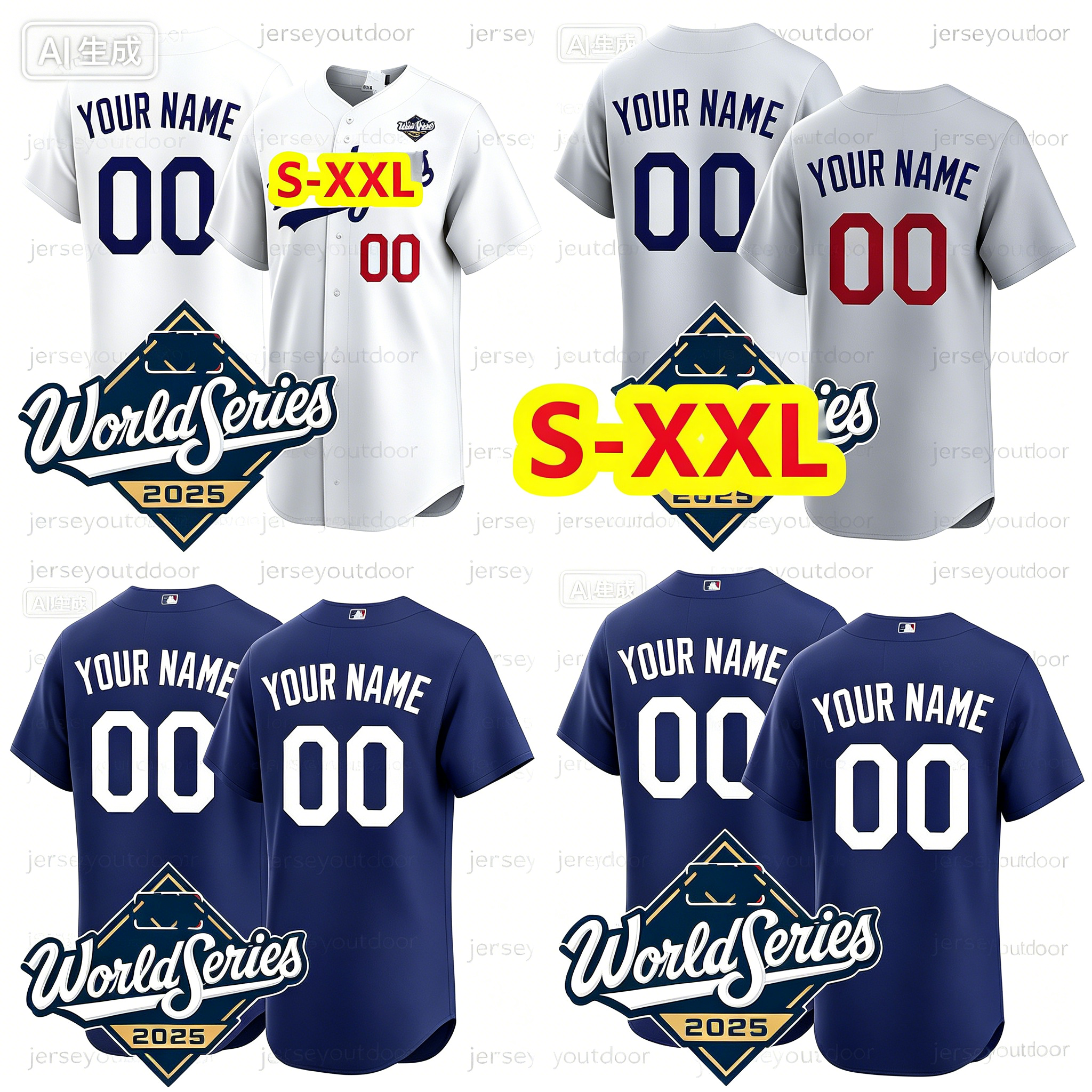 NEW Baseball Jersey Jackie Robinson Shohei 17 Ohtani Mookie 50 Betts Freddie 5 Freeman Yoshinobu 18 Yamamoto Fernando Valenzuela 2025 World Series 34