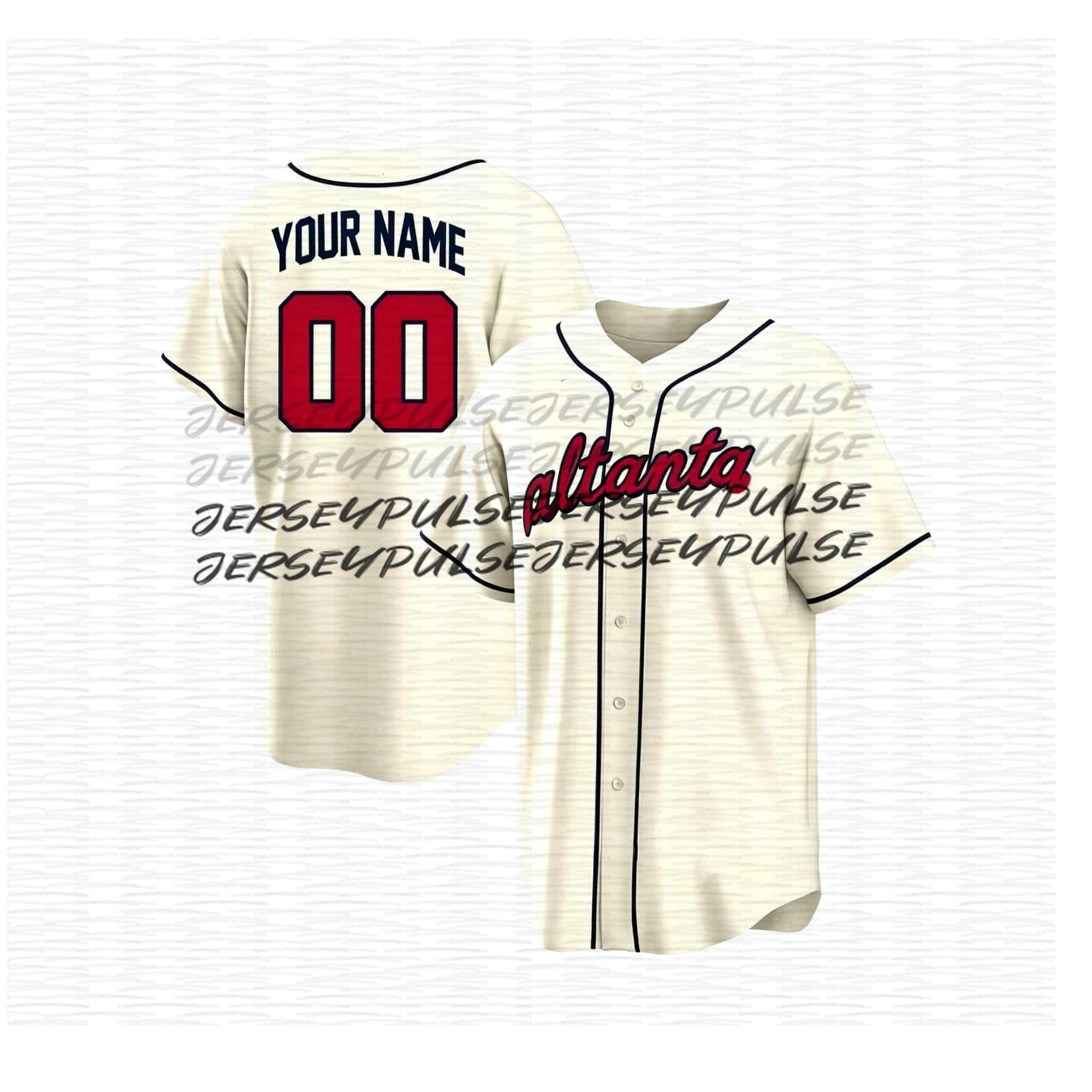 Ronald Acuna Jr Baseball Jersey Matt Olson Ozzie Albies Austin Riley Chris Sale Spencer Strider Michael Harris II Drake Baldwin Dale Murphy Chipper Jo