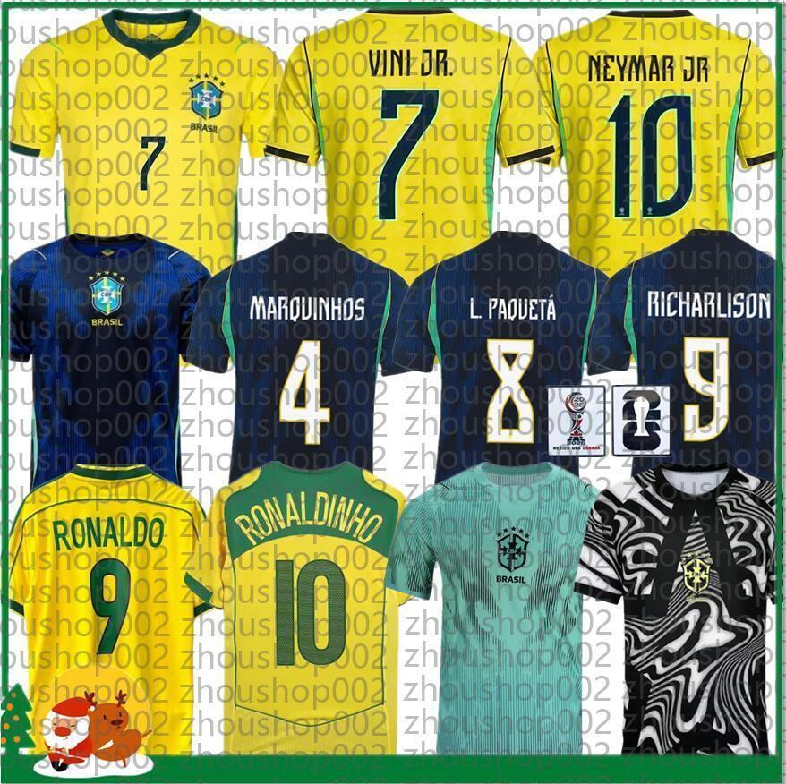 2026 Brazil soccer jerseys MARCELO PAQUETA RAPHINHA NEYMAR JR COUTINHO FIRMINO JESUS VINI JR 25 26 brasil kids kit Men women 1998 2004 2014 home Sport