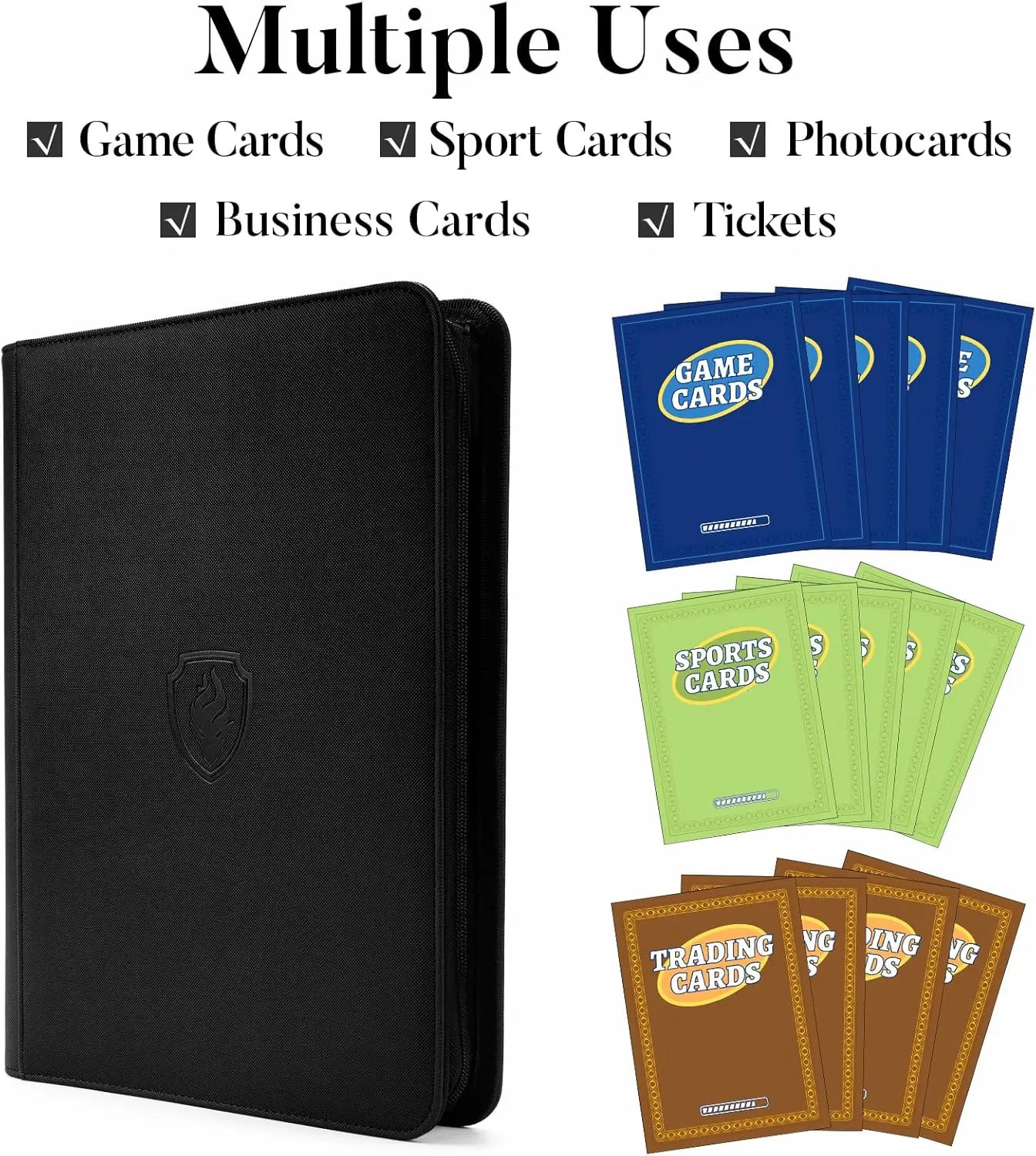 9 Pocket Zipper Card Binder 360 Trading Card Holder Book Premium PU Cover Zip Binder for Cards Durable Side Loading Card 260513