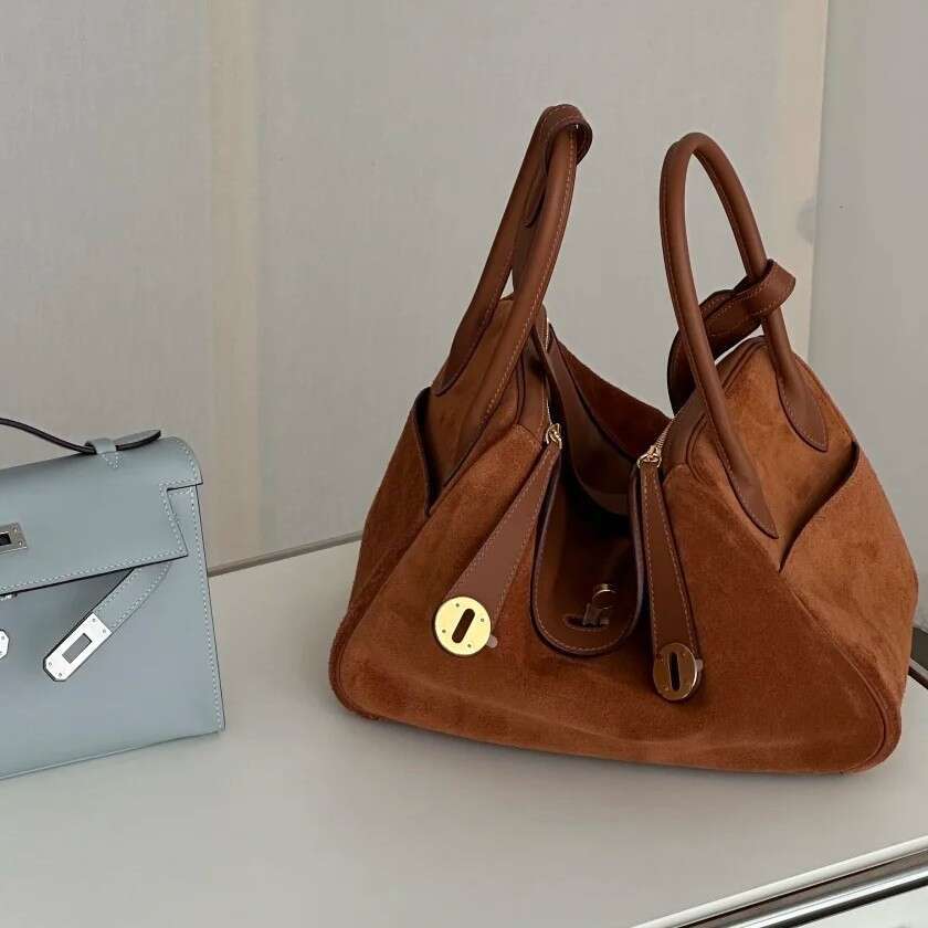 Lindy Genuine Women S Suede Pillow Frosted Leather Doctor Single Shoulder Handbag Crossbody Versatile Bag SENYY