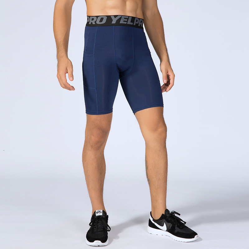 Compression Shorts Men with Pocket Spandex Running Shorts Sport Athletic Workout Performance Underwear 260227
