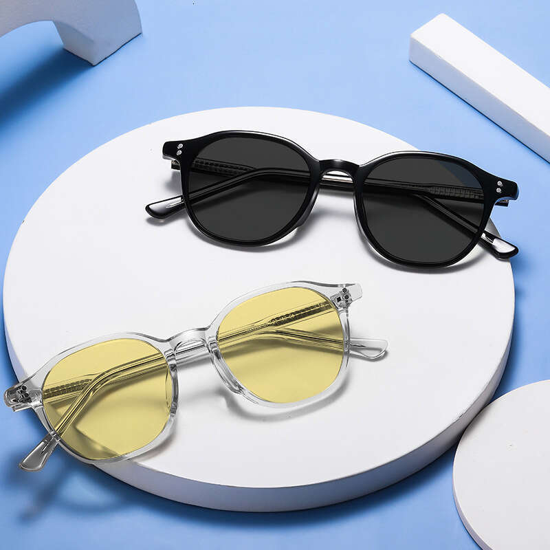 New European and American Polarized Men Insert Fashion Round Frame Sunglasses for Women High-End
