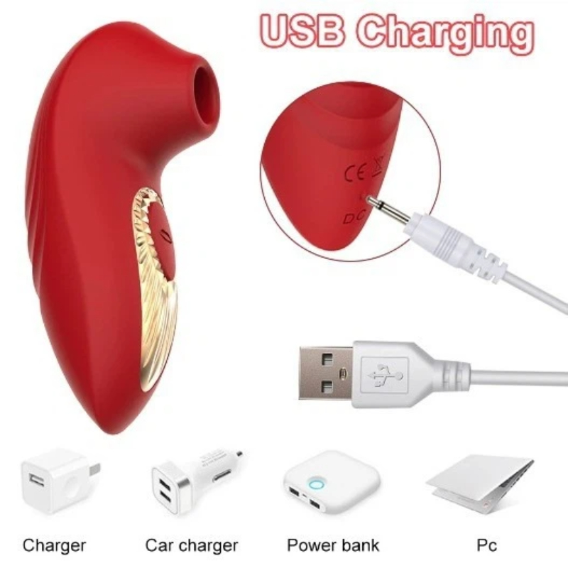10 Modes Sucking & Vibration Stimulator, USB Rechargeable Silicone Adult Sex Toy for Nipple, Clitoral & Multi-Zone Pleasure