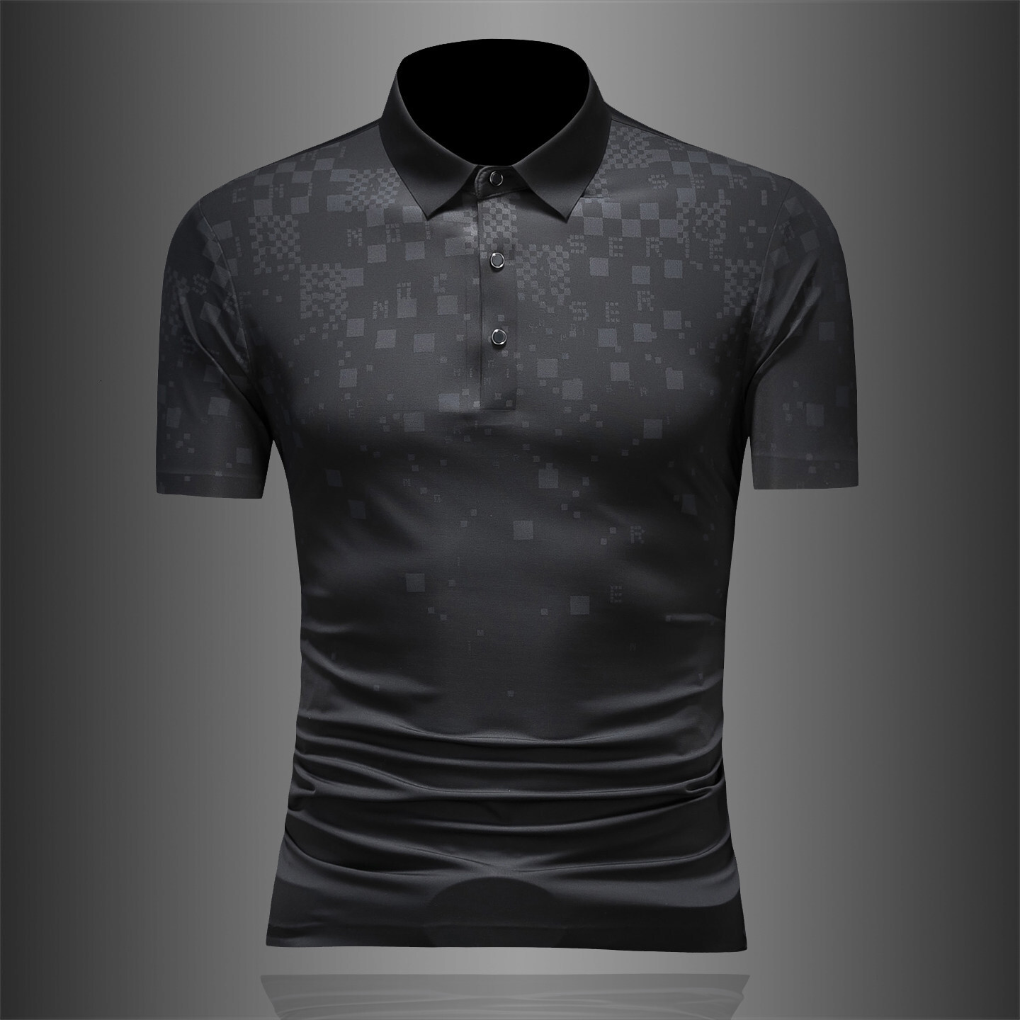 2026 Summer European Collection T-Shirt Embroidered Turn-down Collar Short Sleeve Polo Shirt Men's Clothing Wholesale Bulk Model in Silk Fabric